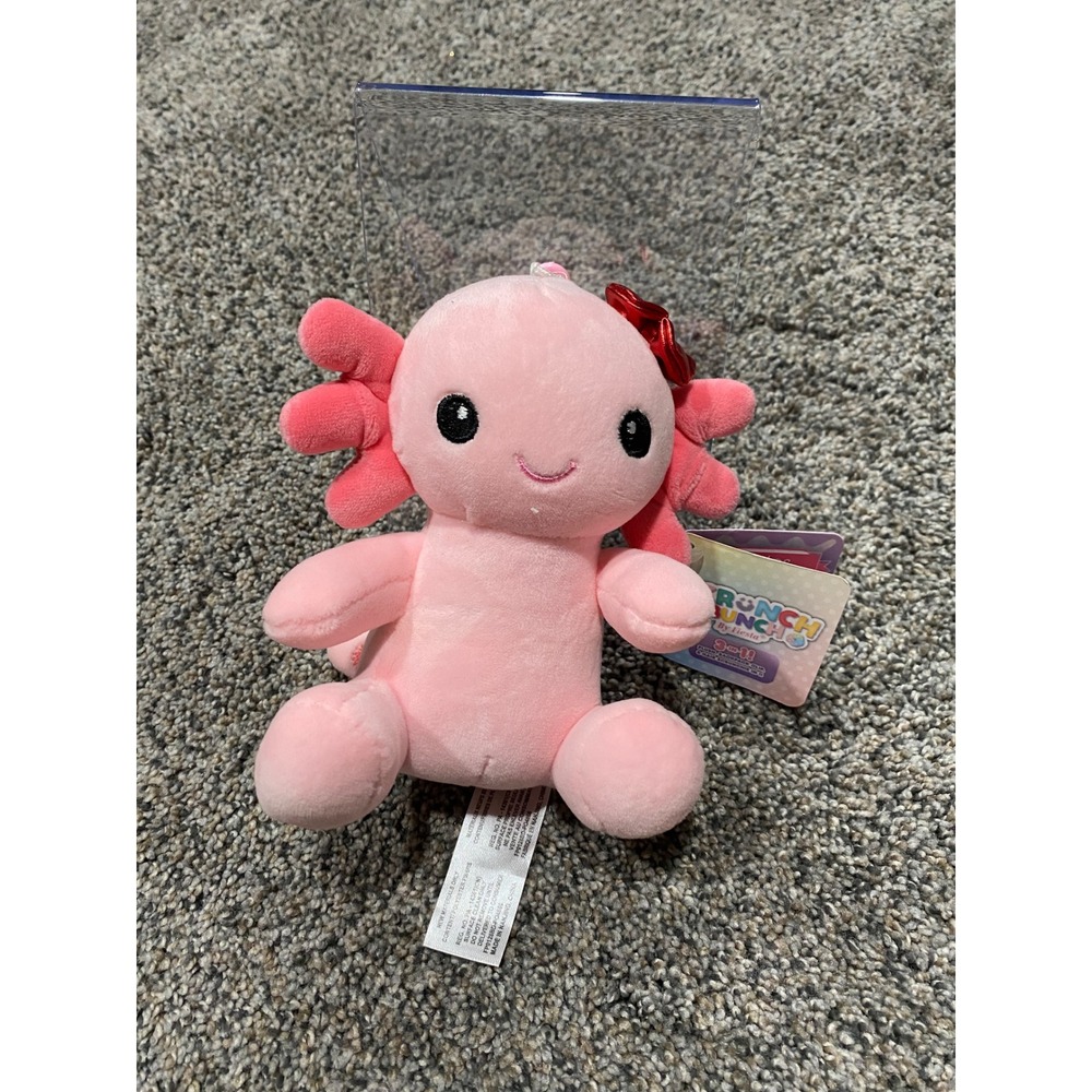 Fiesta Scrunch Bunch Pink Axolotl 3-in-1 Plush Backpack Clip Hair Scrunchie NWT
